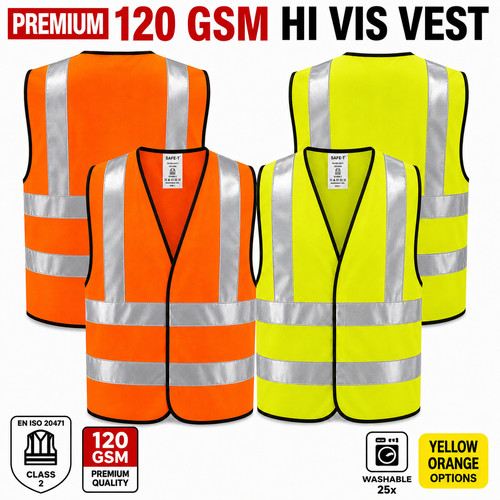 120 gsm vis safety vest - 120, hi