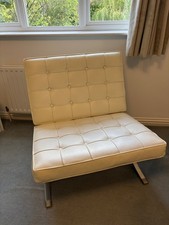 Cream leather futon 