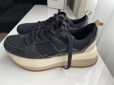 Zara Women's Black Trainers Platform Sneakers Shoes Sz 37