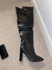 Faux skin thigh high leather