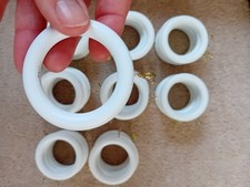 45 x Dunelm Universal (35mm inside) White Wooden Curtain Rings Unused