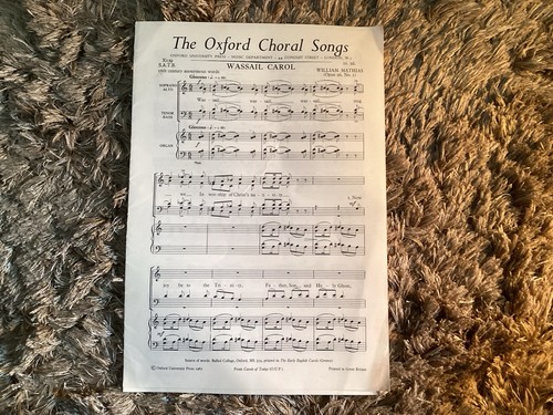 Vintage music sheet wassail - vintage,