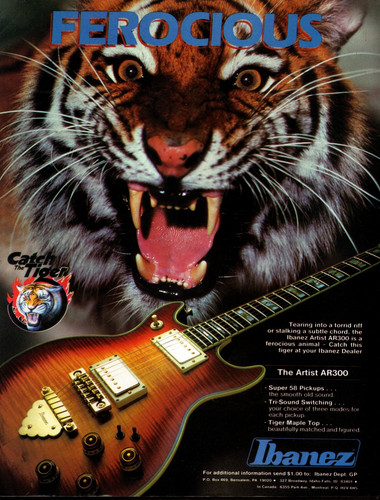 Vtg ibanez ar300 artist tiger - ibanez,
