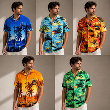 New mens hawaiian shirt stag - hawaiian,