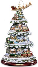 Bradford Thomas Kinkade Tabletop Christmas Tree Train Wonderland Express