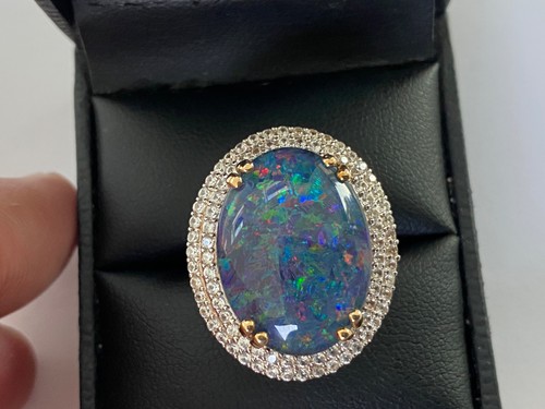 Large impressive 9ct gold opal - 9ct,