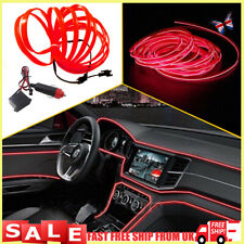 5m RGB Universal Red Car Interior Decorative Atmosphere Wire Strip Light Trim