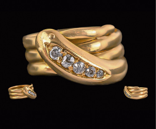 Antique 18ct yellow gold snake - 18ct,