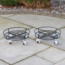 2 Pack of 32cm Black Metal
