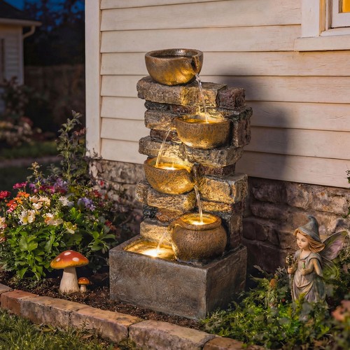 Outsunny outdoor fountain with - outsunny,