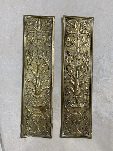 Antique brass finger plates - antique,