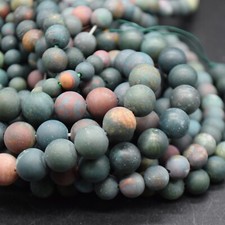 Bloodstone Frosted Round Beads
