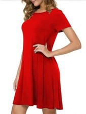 WOMEN SHORT SLEEVE SWING DRESS