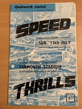 Stock Car Programme Spedeworth Yarmouth 13-7-1969