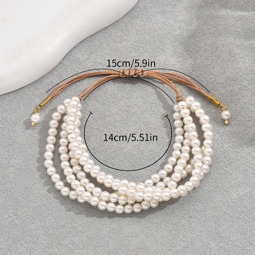 Multi layer faux pearl - multi,