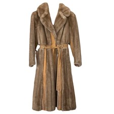 Vintage Tissavel France Faux Fur Belted Long Coat