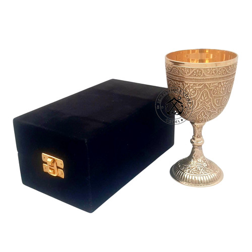 Handmade brass wine chalice - wine,