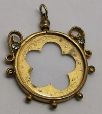 Vtg c1900 Gilt Brass & Clear
