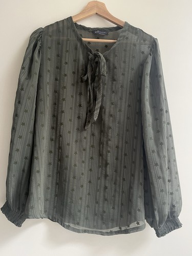 Khaki star sheer tie neck - m&s,
