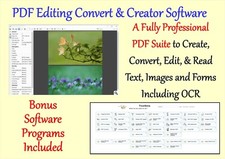 PDF Document Creator Editor Reader Software Suite + OCR Capability on DVD
