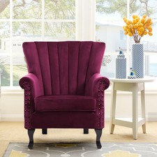 Modern velvet armchair oyster - modern,