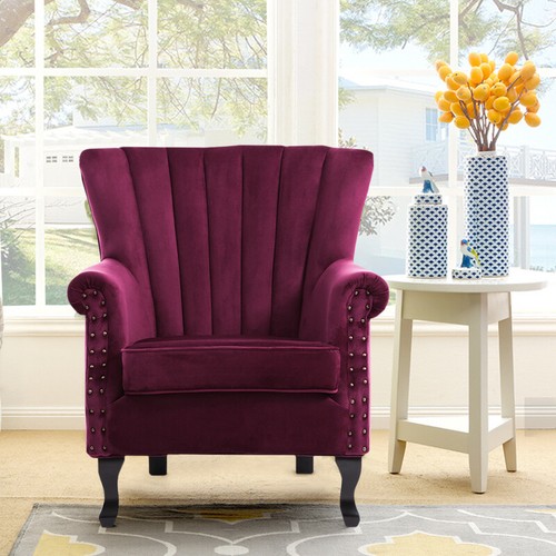 Modern velvet armchair - velvet, oyster