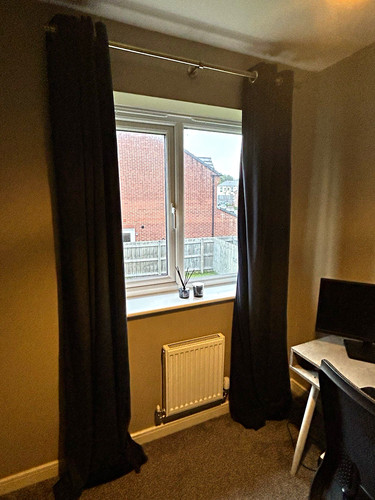 Dark blue eyelet curtains - dark,