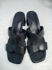 ❤️ Marks And Spencer Black Block Heel Slip On Shoes Size 5.5 New