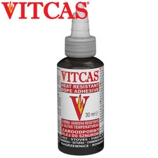 Vitcas Stove Rope Adhesive Glue Seal Black Heat Resistant 30ml Pot