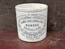 58336 Old Vintage Antique Ironstone Printed Pot Jar Keiller Jam 1lb