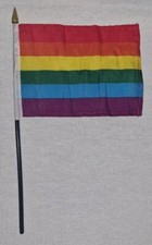 Handheld Rainbow Flag Mini Desktop Waving Pride Gay Party LGBT Small Stick