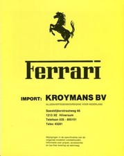 Ferrari 308 GTB GTS Mondial 400GT 512BB 1980-81 Original Dutch market brochure