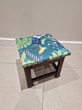 Antique Upholstered Square Foot Stool