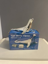 Vintage Silver Plate Seal Bottle Opener. Unused. Original Box. Highlands