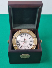 Navigare Necesse Mermaid Nautical Ships Chronometer Clock in Wooden Case