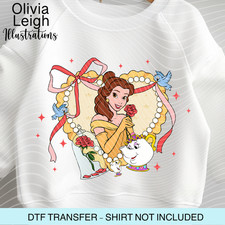 Disney Princess Belle Iron On Dtf Transfer Childrens Ladies T-shirt