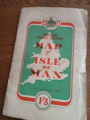 Vintage isle man map - of,