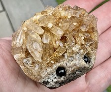 Natural Citrine Stone Cluster - Pet Rock - Groot - Crystal Gemstone Rock Carving