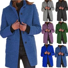 NEW Womens Trench Coat Outwear Ladies Winter Warm Jacket Overcoat PLUS SIZE UK