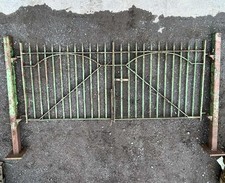Antique Blacksmith Heavy Wrought Iron Spike Top Driveway Gates & Post 5ft x 12ft