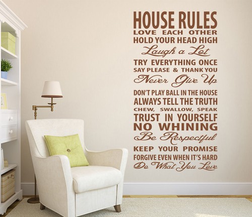 House rules wall - art, quotes