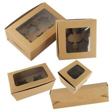 Kraft Cupcake Boxes With Windows - And Inserts Rustic Brownie Bake Brown 