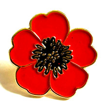 Poppies Day Red Flower Pin