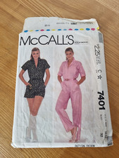 McCalls Sewing Pattern 7401 Junior Teen Jumpsuit Size 11 to 12 Vintage Bee