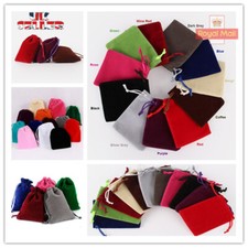 1-50pcs Soft Velvet Drawstring Gift Bags Wedding Jewellery Party Pouch Bags UK
