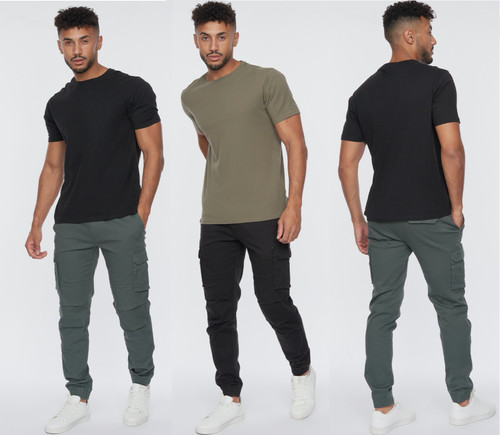 Mens cargo crosshatch trousers - cargo,