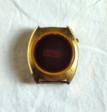 Vintage Mid-1970s Macy's Gold Tone LED Quartz Watch Head-Spares/Repair