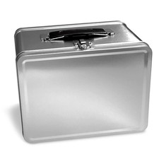 Retro Plain Metal Lunch Box -