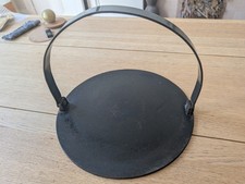 Antique Scottish 12 Inch Cast Iron Hanging Girdle Griddle 