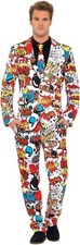Smiffys Comic Strip Suit, Red
